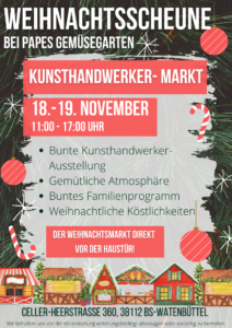 Kunsthandwerkermarkt - Weihnachtsscheune 2023 bei Papes Gemüsegarten